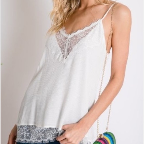BOHO WHITE LACE CAMI - top - Picture 4 of 5